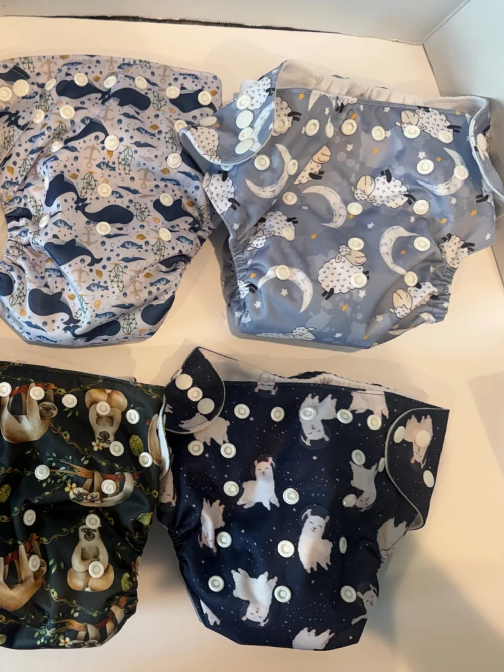Langsprit 6 Pk Adjustable Cloth Diaper Covers Reusable Pocket Diapers Animal Mix